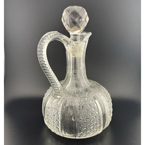 RARE Antique McKee 1898 EAPG " Rainbow clear" 8.75” Decanter w/Stopper - Picture 4 of 11